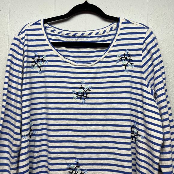 Talbots Top Womens 2X Cotton Embroidered Comfort Relaxed Workwear Casual Stretch - Picture 3 of 11